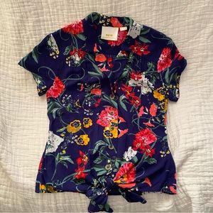 Maeve  (Anthropologie) Bateau Floral Button Down Top size 2